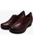 Kadın Bordo Deri Dolgu Topuk Ortopedik Babet Ayakkabı 3