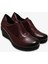 Kadın Bordo Deri Dolgu Topuk Ortopedik Babet Ayakkabı 4