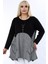 Çift Renk Bloklu Cepli Kolyeli Asimetrik Dökümlü Rahat Tunik 2