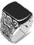 925 Ayar Gümüş Sarmaşık Tasarım Siyah Oniks Taşlı Erkek Yüzük 1