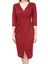 Kadın Bordo Pileli Mila Kumaş Kruvaze Elbise 1