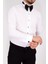 Beyaz Düz Slim Fit Atayaka Erkek Gömlek 4