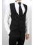 Siyah Armürlü Slim Fit Erkek Damatlık Smokin 4