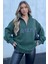 Mad Girls Haki Fermuar Detaylı Sweatshirt MG1246 4