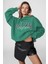 Mad Girls Su Yeşili Nakışlı Kapüşonlu Sweatshirt MG812 1