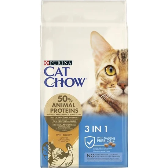 Cat Chow Feline 3ü1 Arada Turkey Hindili Yetişkin Kedi Maması 15 kg
