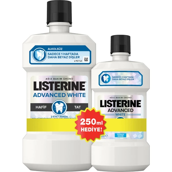 Listerine Ağız Çalkalama Suyu Advanced White 500 ml + 250 ml