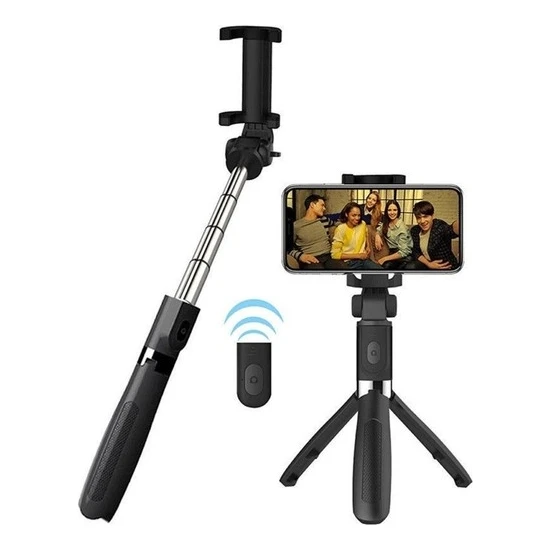 UltraTekno Uzaktan Kumandalı Bluetooth Selfie Çubuğu 3 Ayaklı 60 cm Tripod  L01