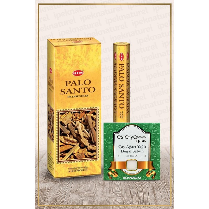 Esterya Plus Ipek Naturel Palo Santo Hexa 120 Çubuk Tütsü ve Esterya Plus Çayağacı Sabunu Setli