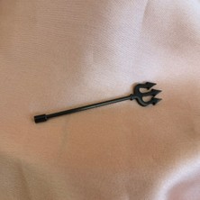 Bylin Cerrahi Çelik Poseidon Siyah Köprü Piercing 38 mm