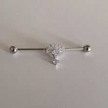 Bylin Cerrahi Çelik Yelpaze Köprü Piercing 40 mm