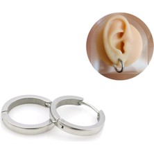 Bylin Cerrahi Çelik Küçük Halka Küpe - Çap 14mm-Kalınlık 2,5mm-1 çift