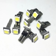 Gürler Oto Aksesuar T5 LED Ampul 10 Adet Gösterge Kadran Ampül 12V 5W Beyaz Renk