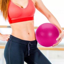 20 cm Mini Pilates Topu Şişirme Çubuğu ile Pembe Renk