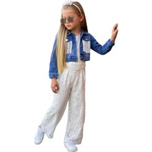 Quzucuk Kids Kız Çocuk Püskül Ceketli Beyaz Tulum Takımı