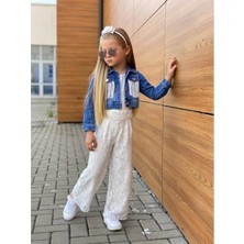 Quzucuk Kids Kız Çocuk Püskül Ceketli Beyaz Tulum Takımı