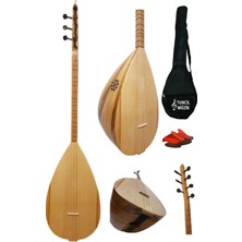 Lore Kısa Sap Bağlama Saz Mini Set Su Geçirmez Kılıf + Mızrap Çift Ses Çıkışlı Başlangıç Set