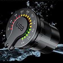 Bfy USB Hızlı Şarj Soketi Q3.0 +Led Voltmetreli Düğmeli