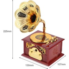 Tcherchi Dekoratif Vintage Gramofon Müzik Kutusu (Yurt Dışından)