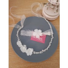 Kontes Gelin Tacı Beyaz Saç Aksesuarı