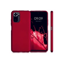 Eonaks Xiaomi Redmi Note 10 Pro Kırmızı Silikon Rubber Kılıf Arka Kapak Kırmızı