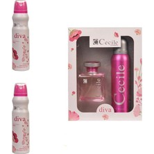 Cecile Diva Kofre Set Alana Cecile Diva 2ADET Deodorant 150 ml Hediye