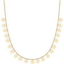 Bilezikci Yonca Sıralı 14 Ayar Altın Kolye