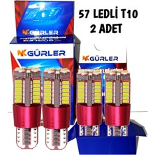 Gürler Oto Aksesuar T10 LED Ampül 12V 5W 57 Ledli Park Ledi Beyaz Renk 2 Adet