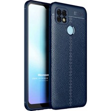 Microsonic Realme C25 Kılıf Deri Dokulu Silikon Lacivert