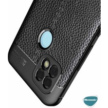 Microsonic Realme C25 Kılıf Deri Dokulu Silikon Lacivert