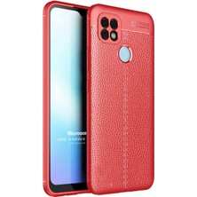 Microsonic Realme C25 Kılıf Deri Dokulu Silikon Kırmızı