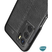 Microsonic Oppo A16 Kılıf Deri Dokulu Silikon Lacivert