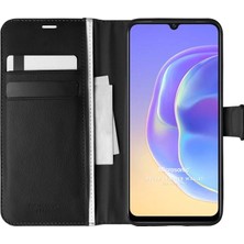 Microsonic Vivo V21E Kılıf Delux Leather Wallet Siyah