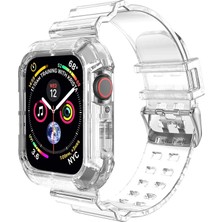 Microsonic Apple Watch Uyumlu Series 7 45MM Kordon Transparent Clear Band Şeffaf