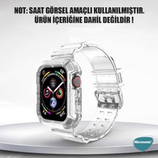 Microsonic Apple Watch Uyumlu Series 7 45MM Kordon Transparent Clear Band Şeffaf