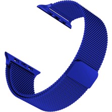 Microsonic Apple Watch Uyumlu Series 7 45MM Milanese Loop Kordon Lacivert