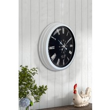 Bahat Tedarik Salon Ofis Duvar Saati Beyaz Alüminyum Metal Çerçeve 40 cm