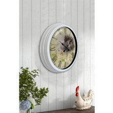 Bahat Tedarik Salon Ofis Duvar Saati Beyaz Alüminyum Metal Çerçeve 40 cm