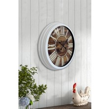 Bahat Tedarik Salon Ofis Duvar Saati Beyaz Alüminyum Metal Çerçeve 40 cm