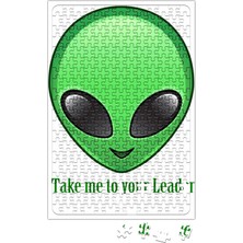 Baskı Dükkanı Take Me To Your Leader Alien Uzaylı Puzzle 240 Parça Yapboz