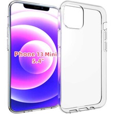 Gpack Apple iPhone 13 Mini Kılıf Süper Silikon Renksiz + Nano Glass Renksiz