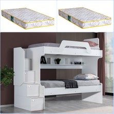 Setay İnci 2li Ranza, Beyaz + 2 Adet Comfort Yatak