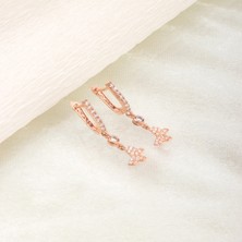 Ravza Gümüş 925 Ayar Gümüş Kelebek Sallantılı Küpe