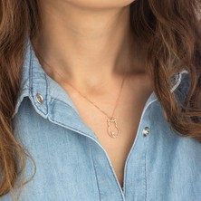 Ravza Gümüş 925 Ayar Gümüş Tombul Kedi Kolye 