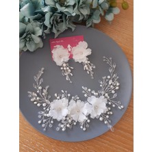 Kontes Gelin Saç Aksesuarı ve Küpe