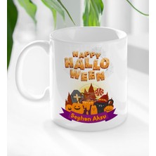 BK Kişiye Özel Happy Halloween Tasarımlı Beyaz Kupa Bardak-18