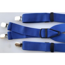 Kemer Sepeti Saks Mavi Pantolon Askısı 4 Klipsli