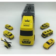 King Toys 6 Mini Araç ve Taşıyıcı Kamyon Sarı Lal 2017