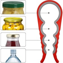 Qniay 4 Fonksiyonlu Metal Üzeri Silikon Şişe Kavanoz Kapağı Açma Aparatı