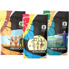 Bongardi Coffee 3 x 200 gr Santos Etiyopya Meksika Filtre Kahve Makinesi Uyumlu Öğütülmüş Veya Çekirdek